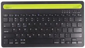 CHUYI Wireless Bluetooth Keyboard with Stand Slot Quiet Slim Multi Device Keyboard for iPad Phone Tablet Computer PC Portable 78Keys Rechargeable Wireless Keyboard for Windows Android iOS (Black)