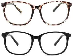 Cyxus 2 Pack Blue Light Blocking Glasses Square Computer Eyewear Clear Len Eyeglasses Frames