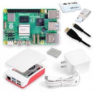 Raspberry Pi 5 8GB Starter Kit | 64GB Edition | Official 27W Power Supply | Official case with Fan | 4K Micro HDMI Cable 1m | Aluminum heatsink
