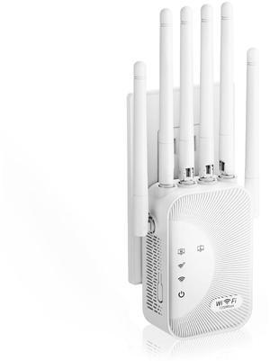 WiFi Extender Signal Booster, 2025 WiFi Booster 1200Mbps Dual Band 5GHz/2.4GHz Internet Extenders for Home, Wi-Fi Repeater with Ethernet Port Covers up to 36328 Sq.ft Range and More Devices (6 ANT)