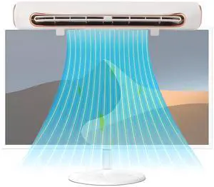 Monitor Clip on Fan,Portable 3 Speed Quiet Bladeless Desk Fan,Adjustable Wind Angle Monitor USB Fan for Home Office for Laptop PC Monitor (White)