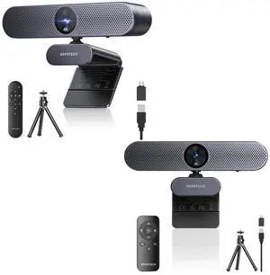 DEPSTECH 4K Webcam, DW50 Pro Ultra HD 1/2.55'' Sony Sensor, 3X Digital Zoom and DW50 4K Webcam with Remote Control