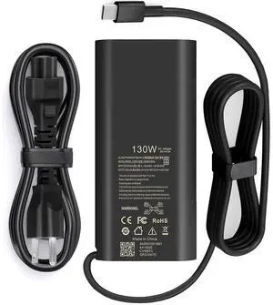 GAN 130W USB C Type C Laptop Charger for XPS 15 9575 2in1 9520 9500 9530 Precision 5530 5470 5550 3550 3560 3750 XPS 17 9700 9710 9720 9730 HA130PM170