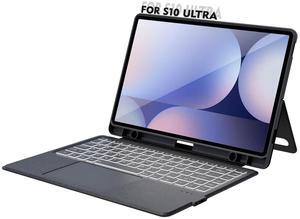 Keyboard Case for Samsung Galaxy Tab S10 Ultra 14.6 inch 2024 / S9 Ultra / S8 Ultra, Bluetooth Keyboard with Any-Angle Kickstand & Lighting Key & Trackpad, Keyboard Cover for Tab S8/S9/S10 Ultra 14.6"