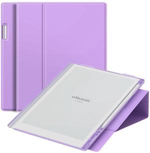 ENET-CASE Case for Remarkable 2 Paper Tablet- Multi-Viewing Adjustable Folding Book Folio Cover - with Built-in Pen Holder - for 10.3" 2020 Released (Purple)