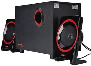 FOSA Computer Speaker, Wooden USB 2.1 Wired Speakers HiFi Bass Music Player with Subwoofer, Vintage Retro Classic Speaker Sound System for Desktop, PC, Laptop