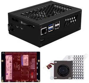 GeeekPi N16 Quad M.2 M-Key NVMe SSD HAT with Metal Case & Active Cooler for Raspberry Pi 5, Support M.2 NVMe M-Key 2230/2242/2260/2280 SSDs GeeekPi N16 Quad M.2 M-Key NVMe SSD HAT with Metal Case & Active Cooler for Raspberry Pi 5, Support M.2 NVMe M-Key 2230/2242/2260/2280 SSDs