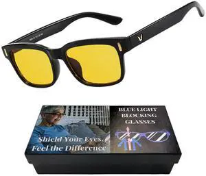 genkigold Blue Light Blocking Glasses: Shield Your Eyes from Harmful Screen Glare, Prevent Eye Fatigue, and Maintain Eye Health, for Computer, TV, Gaming,Women and Men - Includes Case