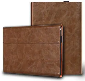 Gexmil Leather Case Compatible with Microsoft Surface Pro 7+/ 7/6/ 5/4 (12.3 Inch),Support Type Cover Keyboard, Pencil Holder, Magnetic Closure,Multi-Angle Portfolio Business Cover,Khaki