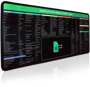Google Sheet Shortcut Mouse Pad, Large Mousepad for Google Excel Spreadsheet, Extended Gaming Pad for Desk, 31.5x11.8 Waterproof Anti Slip Keyboard Pad with Google Sheet Shortcuts (Mac)
