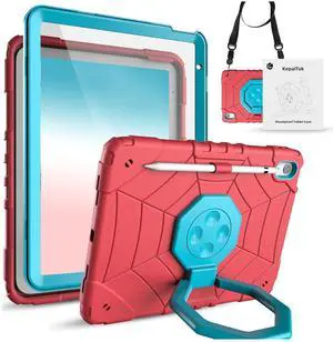 KepaiTok Case for iPad (A16) 11thGeneration 11" 2025/ iPad 10th Generation 10.9 Inch 2022, 360°Rotate Standwith Screen Protector, Pencil Holder and Shoulder Strap for Kids (Red)