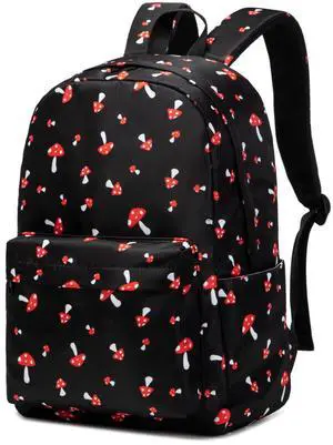 Kouxunt Mushroom School Backpack for Girls Womens, School Bags Collge Bookbags Laptop Backpacks for Kids Teens Adults