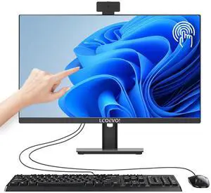 LCOEVOI All-in-one Desktop Computer Touchscreen PC, N5095 Quad Core 16G RAM 512G SSD ROM, Liftable Arm Rotatable Monitor WiFi & Bluetooth Connection PC Desktop for Home Study Office & Casual Gaming