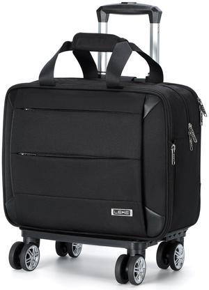 Lekebobor Rolling Laptop Bag - Rolling Laptop Briefcase on Wheels for Women/Men Fits Up to 15.6Inch, Water Resistant for Travel Work and Business (Black)