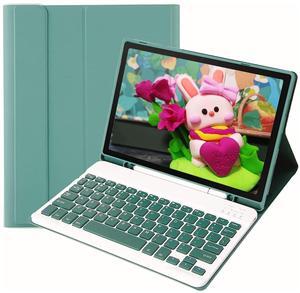 Backlight Keyboard Case for Samsung Galaxy Tab S6 Lite 2020/2022,Slim Stand Cover Lightweight Case with Magnetically Detachable Wireless Keyboard for Model SM-P610 / P615 / P613 / P619 (Deep Green)