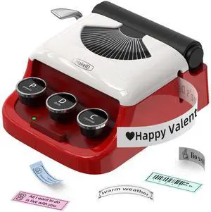 Makeid Q1 Label Maker Machine with Tape - Portable Bluetooth Label Makers for Home & Office Organization - Compatible with Apple iOS & Android - Clear Prints, Custom Templates & Fonts, Retro Design
