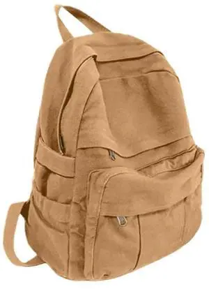 MaxxCloud Women's Heavy Cotton Canvas Laptop Backpack Lightweight Casual Hiking Daypack Travel Bag