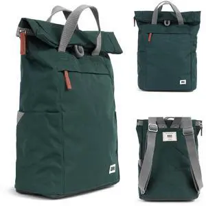ORI LONDON Rolltop Backpack - Medium Travel Backpack with Lots of Pockets for Men & Women - The Finchley, Forest