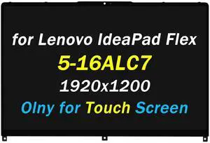 PEHDPVS Screen Replacement 16" for Lenovo IdeaPad Flex 5i 5-16ALC7 5-16IAU7 5-16ABR8 82R8 82RA 82Y1 5D10S39794 1920x1200 30 Pins LCD Display Touch Screen Assembly (Only for 1920x1200)