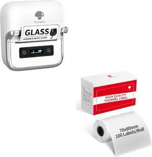 Phomemo M250 Label Maker Machine with Tape, 3 Inch Thermal Label Maker, 2024 Upgrade Portable Barcode Label Printer for Business & Home, with Transparent Thermal Label Paper, Size 2.76" x 3.15"
