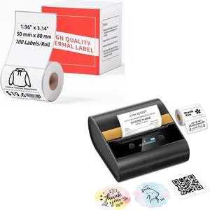 Ponek M260 Thermal Label Printer with Square Label 1.96'' x 3.14'' (50x80mm)