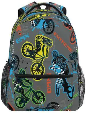 Kcldeci Toddler Backpack for School Boy on Bicycle Bmx Sport Boys Girls Kids School Bags Bookbag Elementary Children Bookbags Casual Travel Back Pack