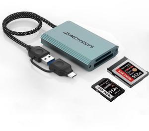 CFexpress Type B and SD 4.0 UHS-II Dual-Slot Memory Card Reader, 10Gbps USB 3.2 Gen 2 CF Card Reader, for Professional Filmmakers, Photographers, Compatible with Windows/Mac/Linux/Android