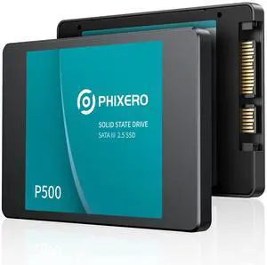 PHIXERO P500 SATA SSD 1TB 3D NAND, Internal SSD 2.5 Inch Solid State Drive SATA III 6 Gb/s, UP to 550MB/s, for laptops, desktops and Gaming Consoles PC