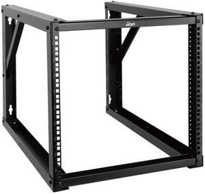 Tecmojo 9U Wall Mount Rack, Wall Mount Network Rack 24.8in Depth, Open Frame Server Rack for 19in IT/AV/Data/Home Equipment, Black