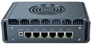Micro Firewall Appliance, 6 i226-V 2.5Gbe LAN Ports, Fanless Mini PC Celeron N100 Quad Core, DDR5 1*M.2 Support AES-NI Barebone Router PC VPN, HDMI DP USB3.0 16GB RAM (DDR5) 256GB SSD(M.2 Nvme)