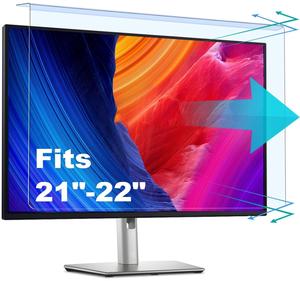2 Pack Anti-Blue Light & Anti-Scratch Screen Protector Shield for 20, 20.2, 21.5, 21.6, 22 Inches Desktop Computer Monitor, Hanging Block Filter Panel for Eye Protection