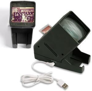 YCCLDIPL 35mm Slide Viewer, 3X Magnification and Desk Top LED Lighted Illuminated Viewing and Battery Operation-for 35mm Slides & Positive Film Negatives(Not 4AA Batteries Included)