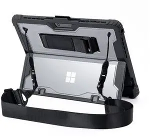 ZEERSIDEND for Microsoft Surface Pro7 Pro7+ Pro6 Pro5 Pro4 Tablet Protective Case 12.3 inches, Thicken and Rugged Cover with Stand Case, Compatible Keyboard Cover, Including Hand Strap Shoulder,Black