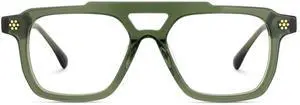 Zeelool Retro Aviator Blue Light Blocking Glasses for Men TV Phone Computer Gaming Glasses Mercurio ZJGA726161-01 Green