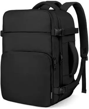 ZOMFELT Travel Backpack for Men, Carry on Backpack, TSA 17.3 inch Laptop Backpack Flight Approved, Personal Item Travel Bag Nurse Bag Casual Daypack for School Weekender Business Trip, Black