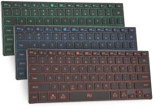 Rii Bluetooth Keyboard X9,Wireless Keyboard with RGB Backlit, Rechargeable Bluetooth 5.0 Keyboard with Aluminium Case for iPad 10th, iPad Pro, iPad Mini, iPad Air,Tablet,Surface,PC,Laptop,Smart TV