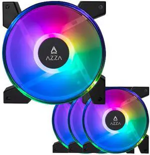 AZZA Hurricane III ARGB Case Fan 120mm, Hub Included - 4 Pack