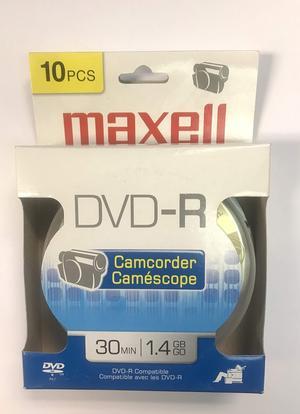 Maxell 10-Pack 8cm Camcorder DVD-R Discs, 30 Min, 1.4 GB Each