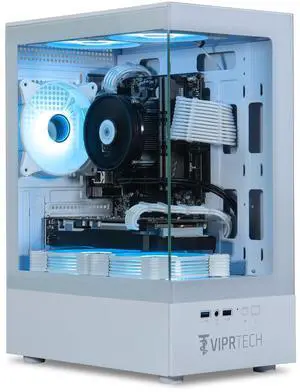 ViprTech Stryker 1.0 Gaming PC - AMD Ryzen 7 (4.1GHz Turbo), RX 580 8GB, 32GB DDR4 3200, 1TB NVMe SSD, 700W PSU, WiFi BT, Win 11 Pro, RGB, Desktop Computer Prebuilt, White