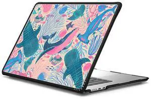 CASETiFY Impact MacBook Air 15" (M2-M4) Case [Cushioned Impact Corners/Scratch-Resistant/Anti-Slip Grip] - Under The Sea - Clear Black