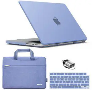 IBENZER Case for MacBook Pro 14 Inch Case 2025 2024 M4 M3 M2 M1 A3112 A3185 A3401 A2918 A2992 A2779 A2442 Pro/Max, HardShellCase & SleeveBag &KeyboardCover &Type-c(2025-2021), SerenityBlue,T14SRL+3