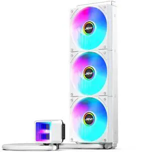 JEYI iArcticStorm 360 Water Cooler White, Desktop ARGB AIO Liquid CPU Cooler, Intel & AMD TDP 280W, Infinity Mirror Efficient PWM-Controlled Pump, for AMD Ryzen AM5|4, Intel LGA 1851|1700 etc.