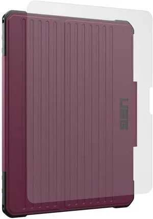 UAG Urban Armor Gear Designed for iPad Pro 13" 7th Gen 2024 Case Metropolis SE Bordeaux Bundle with Tempered Glass Shield Screen Protector