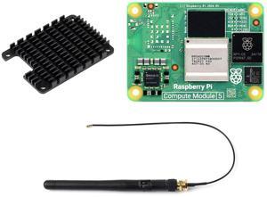 CM5 Waveshare Pi Compute Module 5,Comes with an Official Raspberry Pi CM5002016 (Without Wireless, 2GB RAM, 16GB eMMC Flash), an Antenna Kit and a HEATSINK. (3 Items)