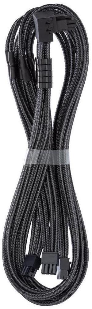 CableMod C-Series Pro ModMesh Sleeved 12V-2x6 12VHPWR 90deg StealthSense PCIe Cable for Corsair Type 5 RMX Shift - Variant B (Carbon, 90deg 16-pin to Triple 8-pin, 65cm)