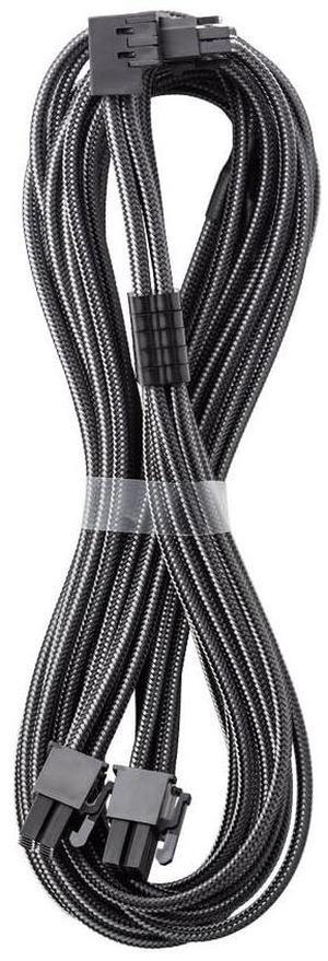 CableMod C-Series Pro ModMesh Sleeved 12VHPWR 90deg StealthSense PCI-e Cable for Corsair - Variant B (Carbon, 16-pin to Dual 8-pin, 60cm)