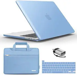 IBENZER Compatible with 2025 2024 M2 MacBook Pro 13 Inch Case 2025-2016 M1 A2338 A2289 A2251 A2159 A1989 A1706 A1708, Hard Shell Case & Sleeve & Keyboard Cover & Type C, AiryBlue,T13-ARBL+3