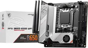 MSI MPG B650I Edge WiFi Gaming Motherboard (AMD Ryzen 9000/8000/7000 Series Processors, AM5, DDR5, PCIe 4.0, M.2, SATA 6Gb/s, USB 3.2 Gen 2, HDMI, Wi-Fi 6E, Bluetooth 5.3, 2.5Gbps LAN, Mini-ITX) MSI MPG B650I Edge WiFi Gaming Motherboard (AMD Ryzen 9000/8000/7000 Series Processors, AM5, DDR5, PCIe 4.0, M.2, SATA 6Gb/s, USB 3.2 Gen 2, HDMI, Wi-Fi 6E, Bluetooth 5.3, 2.5Gbps LAN, Mini-ITX)