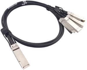 Wiitek 1M QSFP+ to 4 SFP+ DAC Breakout Cable, 40G QSFP+ Direct Attach Copper Cable, 30AWG Black, for Arista CAB-Q-S-1M