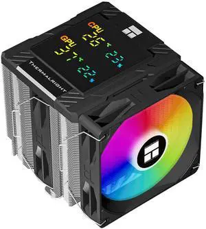 Thermalright Peerless Assassin 120 Digital ARGB Black CPU Air Cooler, Digital Screen Top Cover,6 Heatpipes Computer CPU Cooler, for AM4/AM5,Intel LGA1700/1851/1150/1151/1200, PC Cooler-Black ARGB